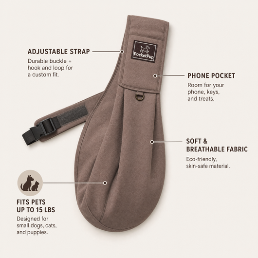 PocketPup™ Pet Sling – Adjustable Carrier for Small Dogs & Cats