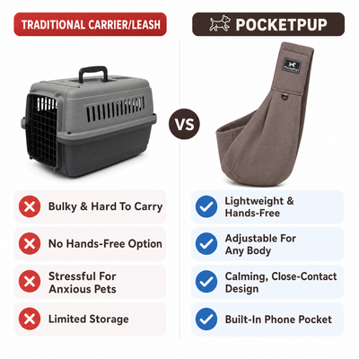 PocketPup™ Pet Sling – Adjustable Carrier for Small Dogs & Cats